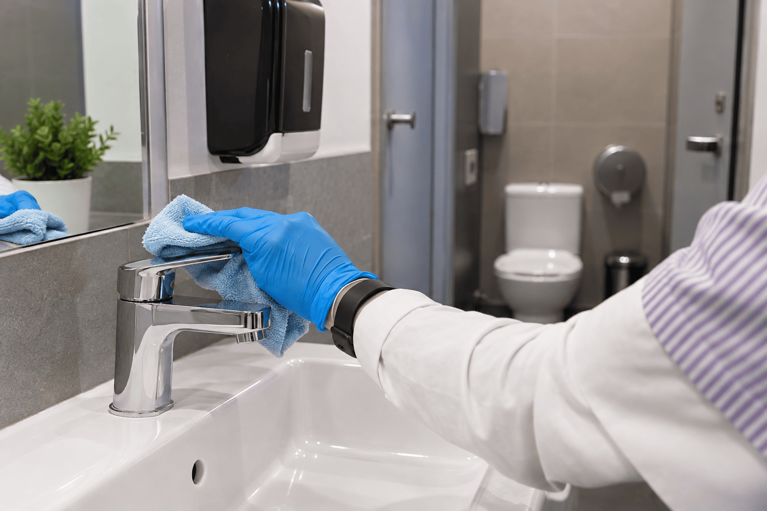 Limpieza de baños en oficinas de Barcelona