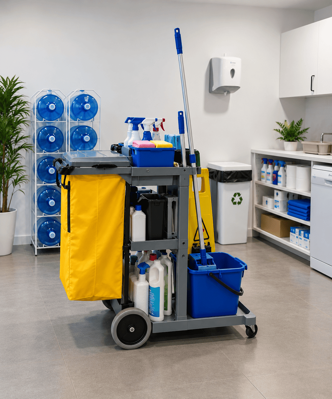 Material profesional para limpieza de oficinas en Barcelona